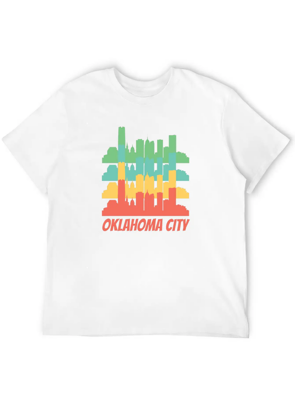 Retro Oklahoma City OK Skyline Pop Art Essential Cotton Tee For Daily Outfits – Unisex Style
