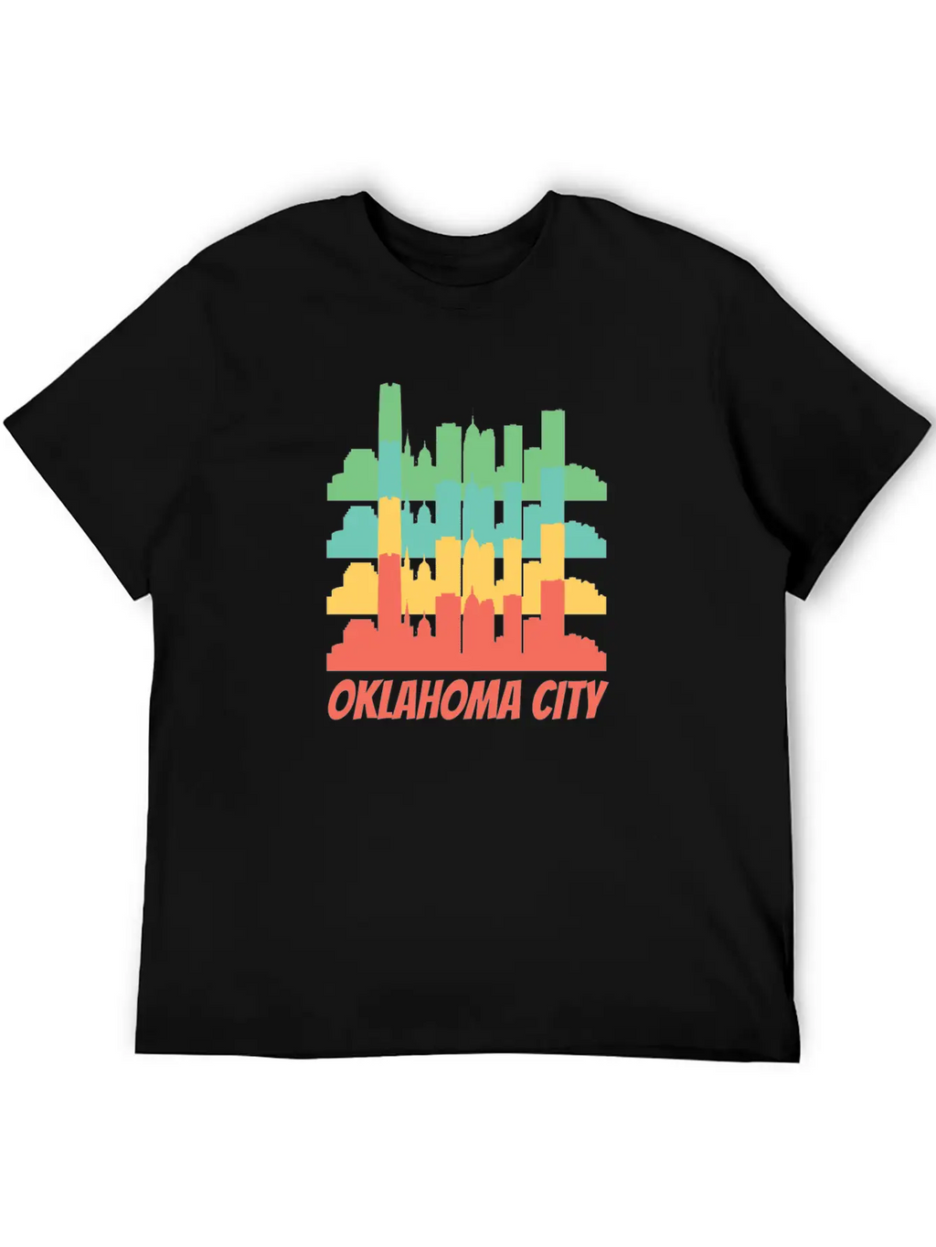 Retro Oklahoma City OK Skyline Pop Art Essential Cotton Tee For Daily Outfits – Unisex Style