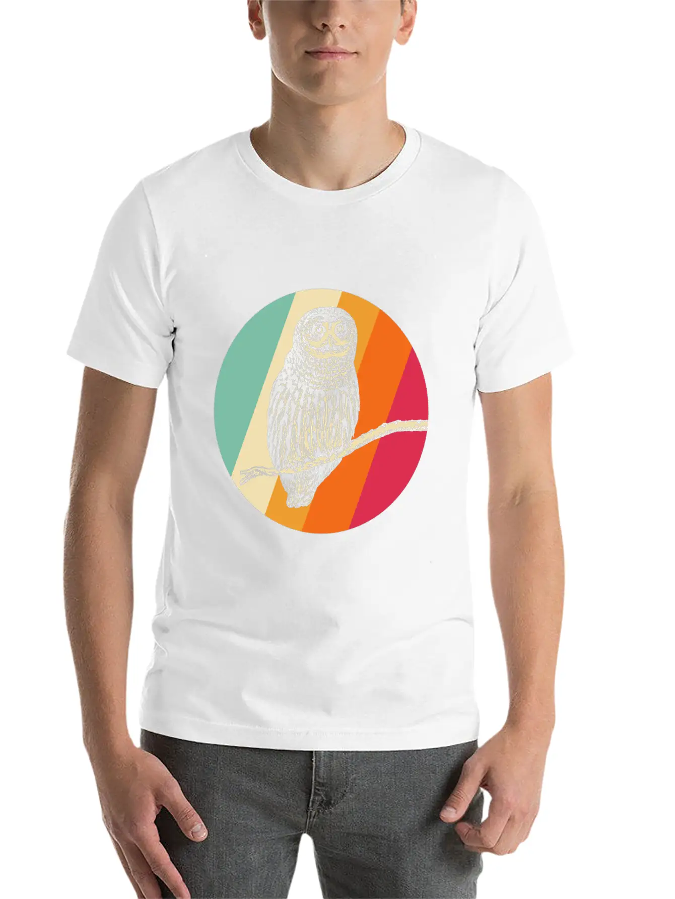 Retro Owl Essential Cotton Tee For Daily Outfits – Unisex Style