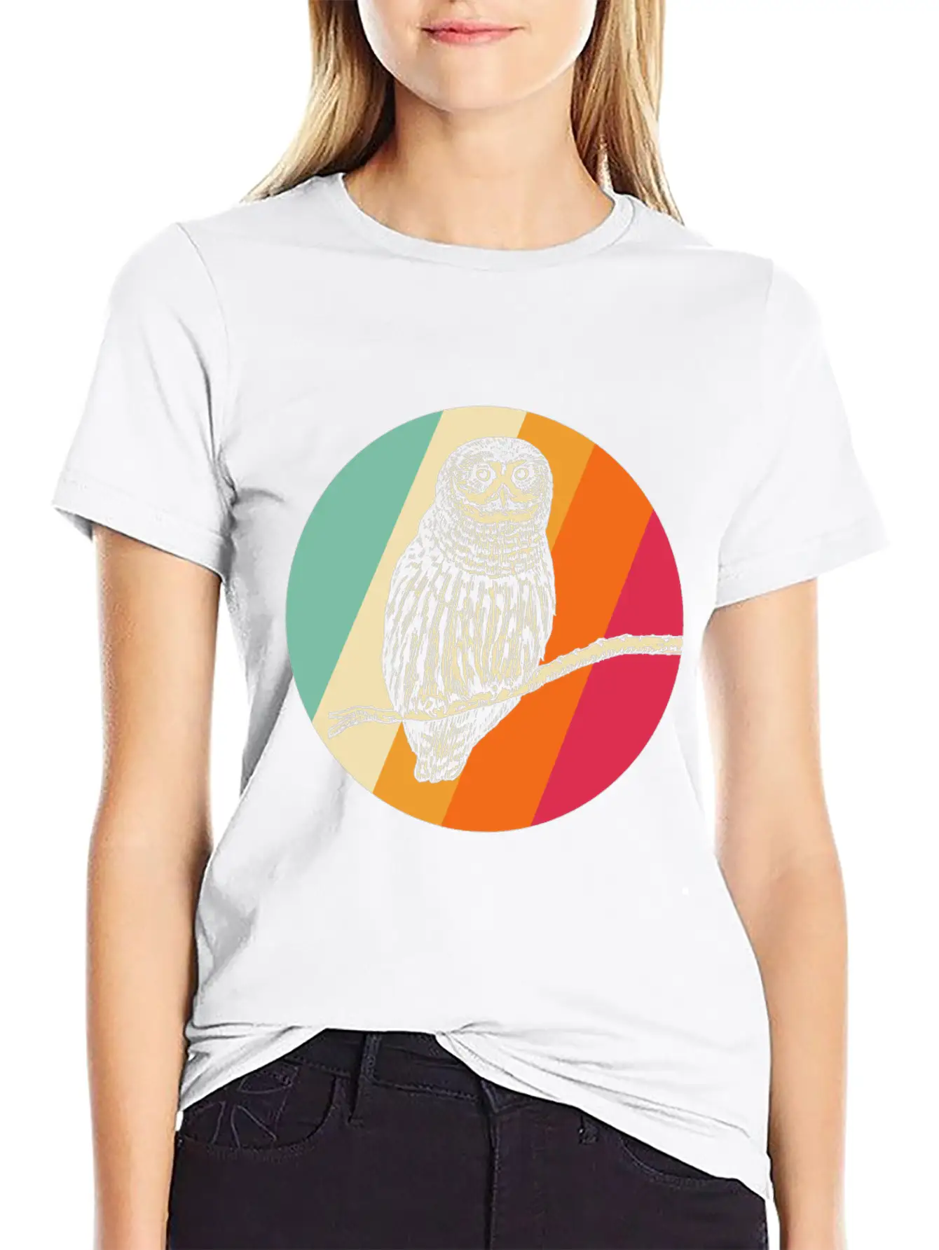 Retro Owl Essential Cotton Tee For Daily Outfits – Unisex Style
