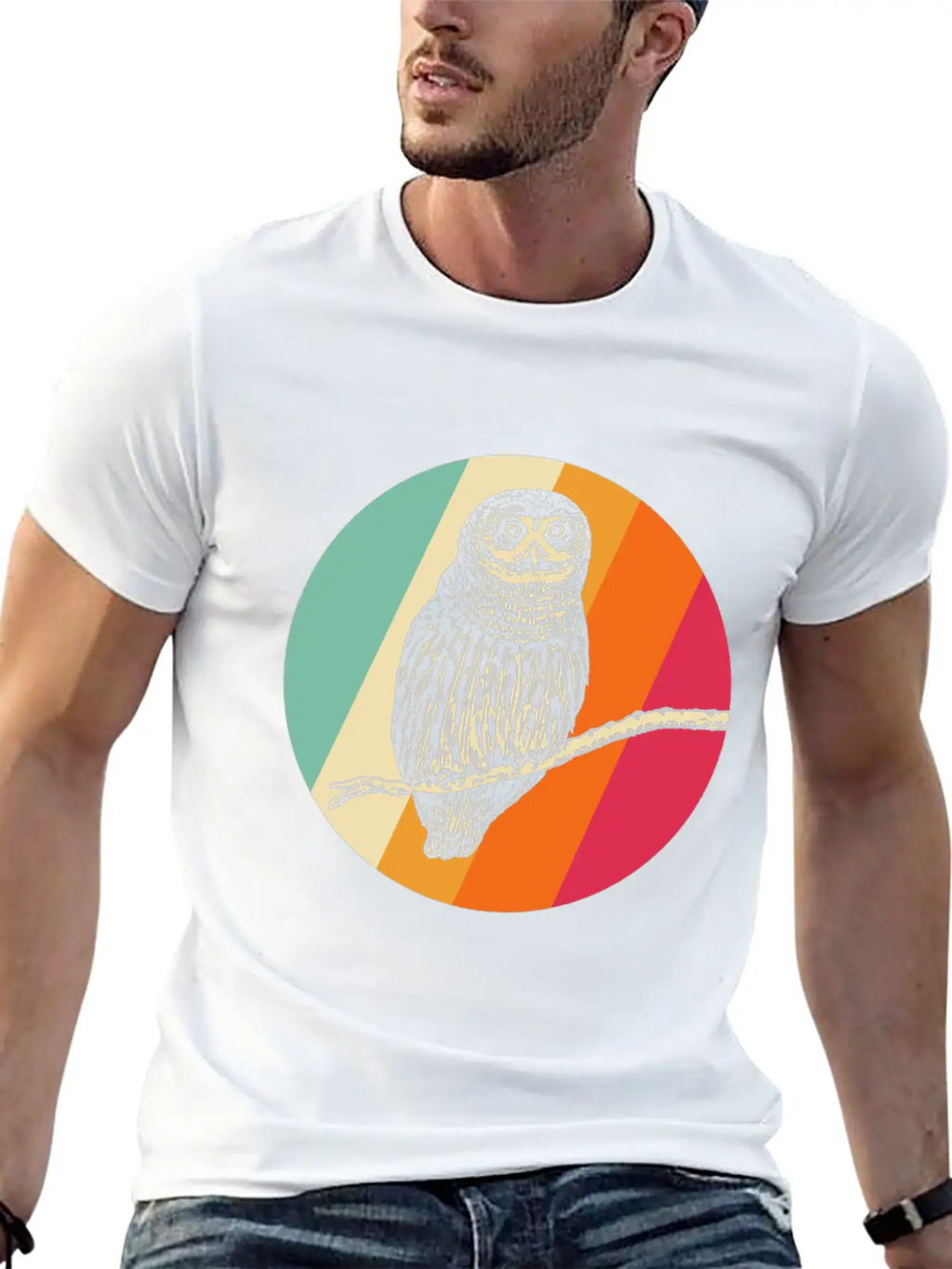 Retro Owl Essential Cotton Tee For Daily Outfits – Unisex Style