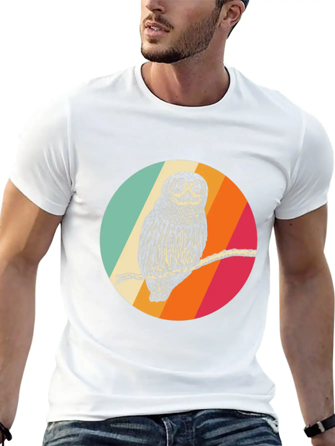 Retro Owl Essential Cotton Tee For Daily Outfits – Unisex Style