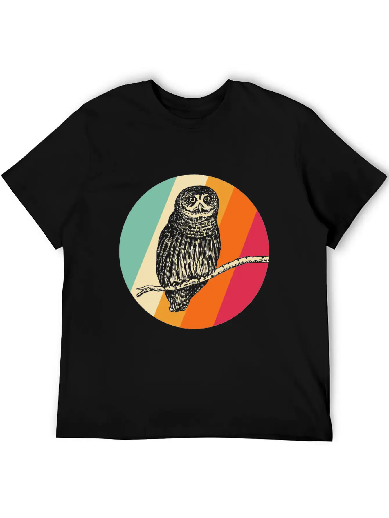 Retro Owl Essential Cotton Tee For Daily Outfits – Unisex Style