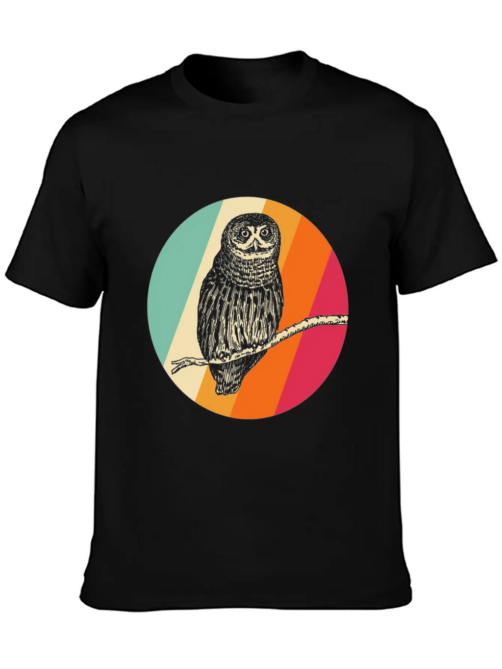 Retro Owl Essential Cotton Tee For Daily Outfits – Unisex Style