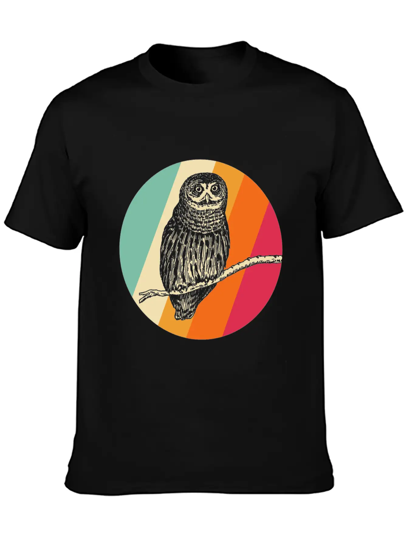 Retro Owl Essential Cotton Tee For Daily Outfits – Unisex Style