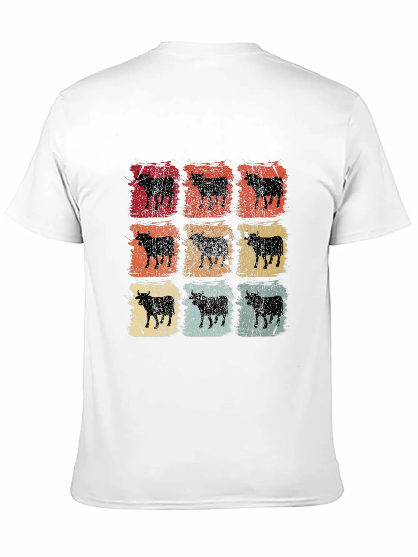 Retro Pop Art Cow Bull Unisex Casual T-Shirt – Clean Design For Daily Comfort
