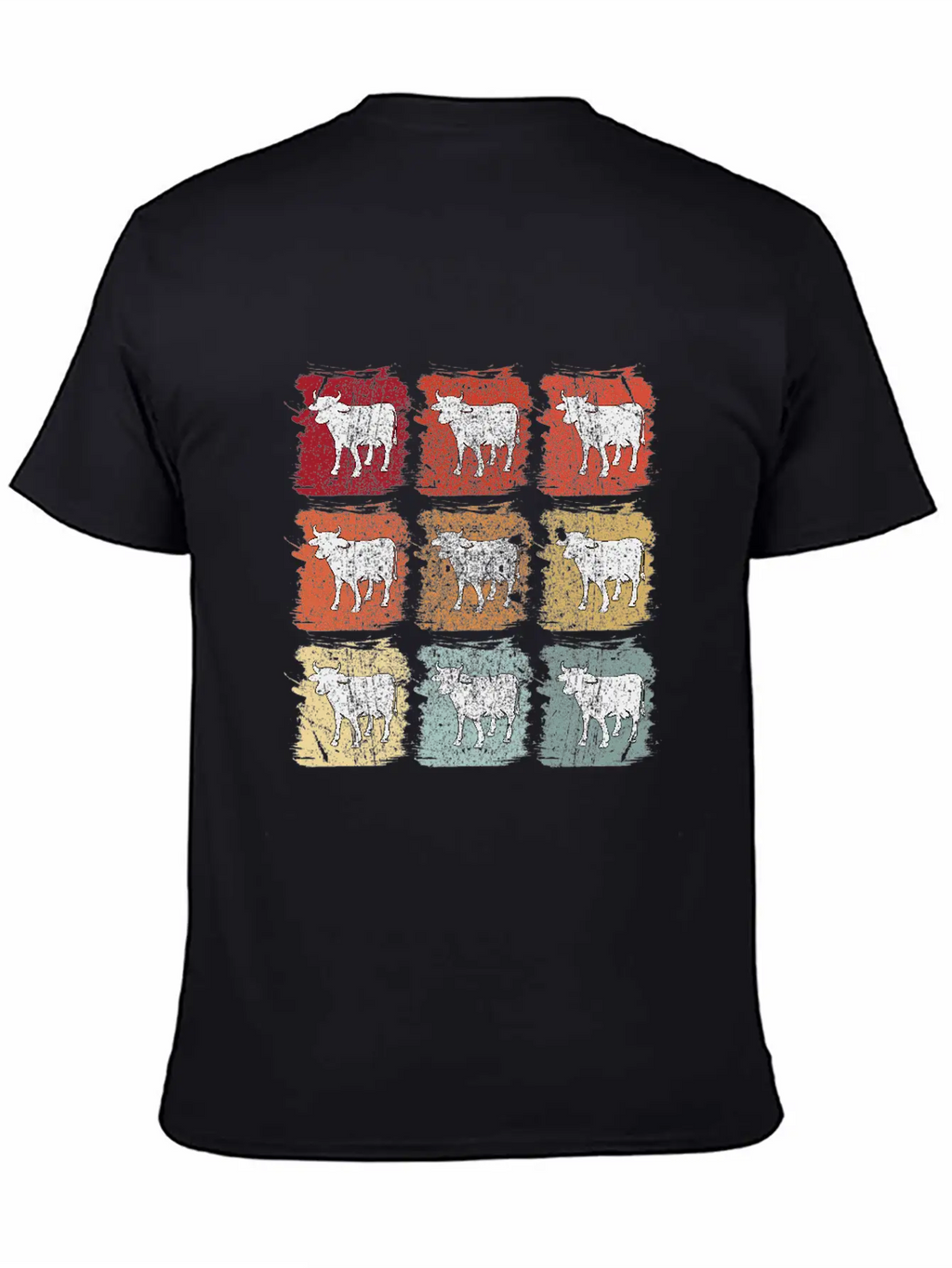 Retro Pop Art Cow Bull Unisex Casual T-Shirt – Clean Design For Daily Comfort