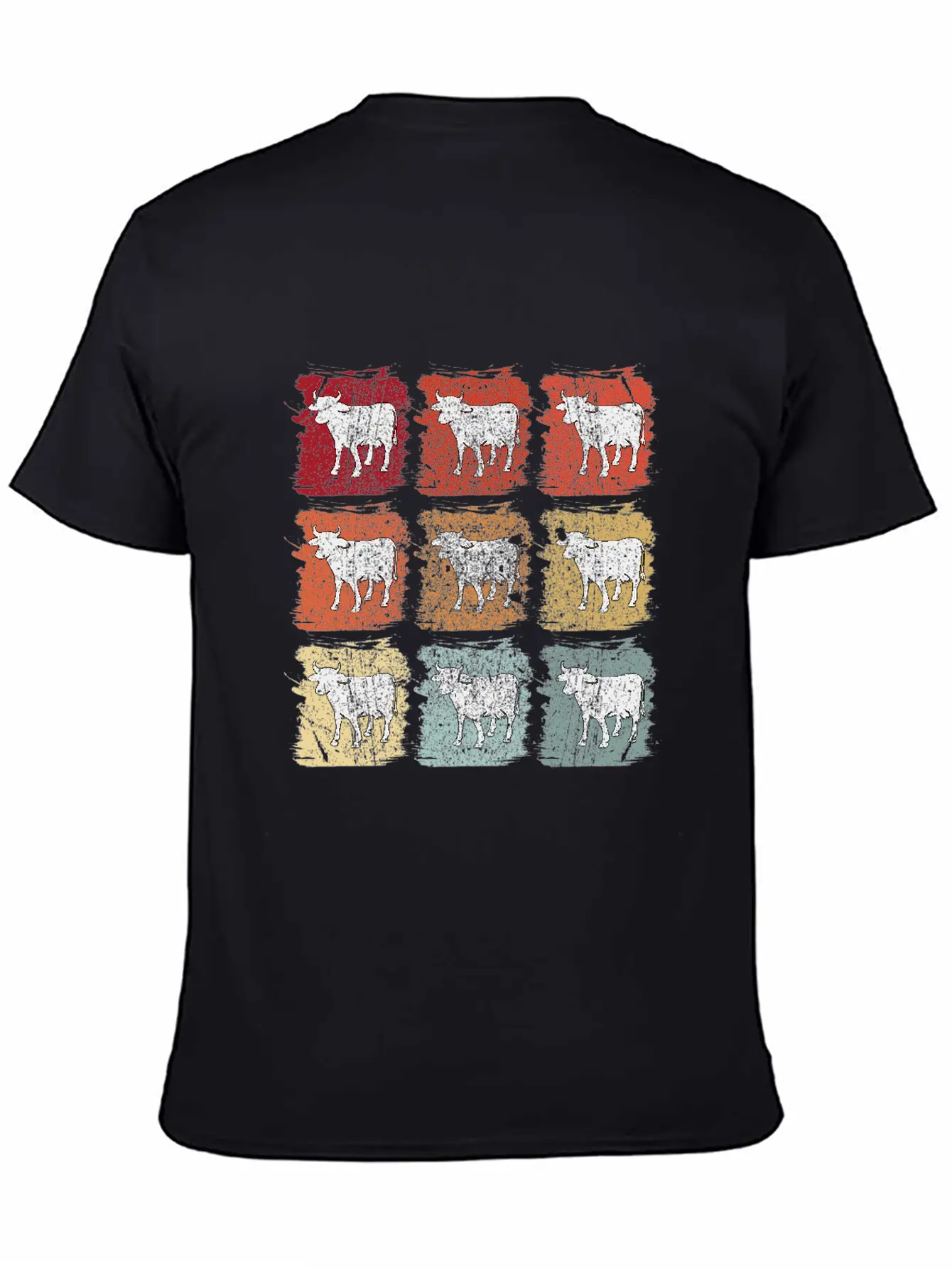Retro Pop Art Cow Bull Unisex Casual T-Shirt – Clean Design For Daily Comfort