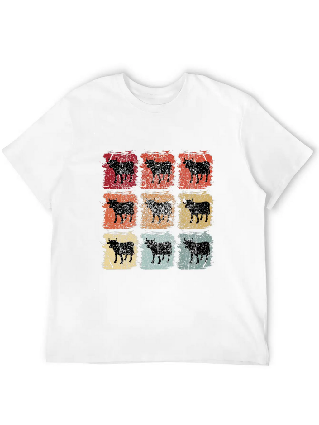 Retro Pop Art Cow Bull Unisex Casual T-Shirt – Clean Design For Daily Comfort