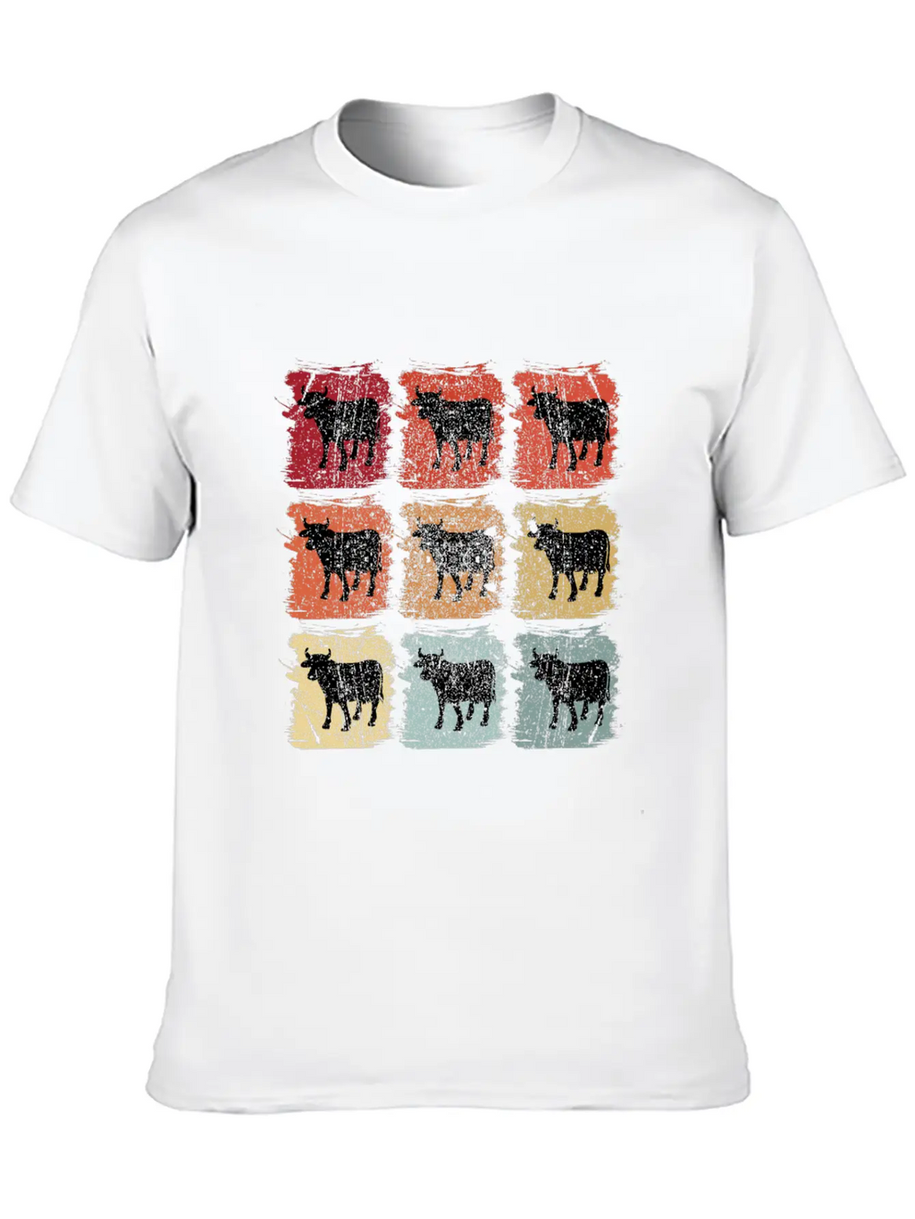 Retro Pop Art Cow Bull Unisex Casual T-Shirt – Clean Design For Daily Comfort