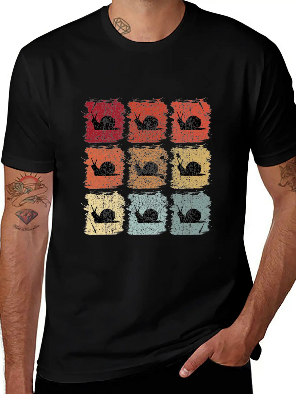 Retro Pop Art Snail Unisex Casual T-Shirt – Clean Design For Daily Comfort