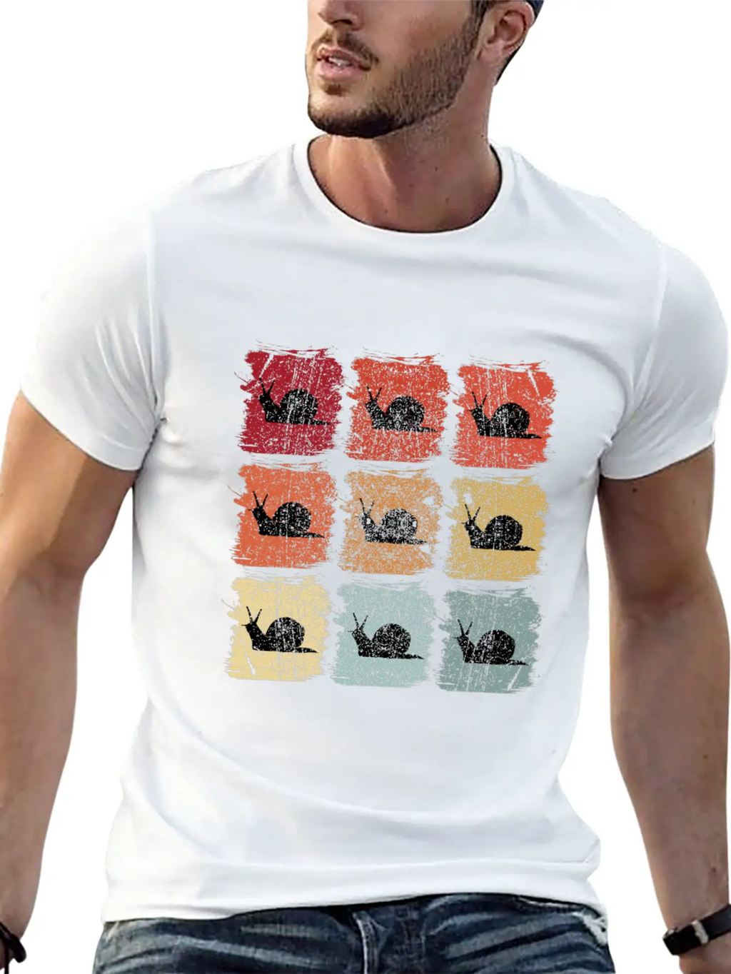 Retro Pop Art Snail Unisex Casual T-Shirt – Clean Design For Daily Comfort