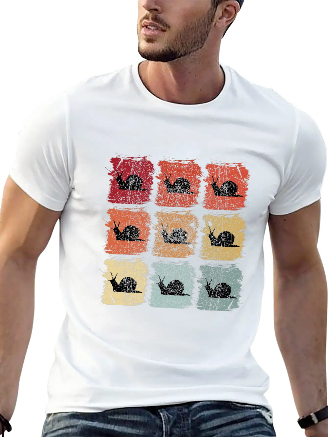 Retro Pop Art Snail Unisex Casual T-Shirt – Clean Design For Daily Comfort