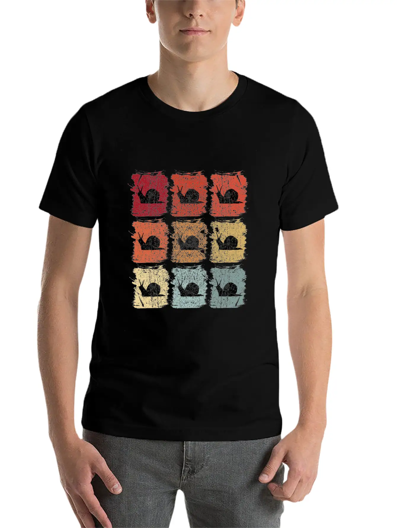 Retro Pop Art Snail Unisex Casual T-Shirt – Clean Design For Daily Comfort