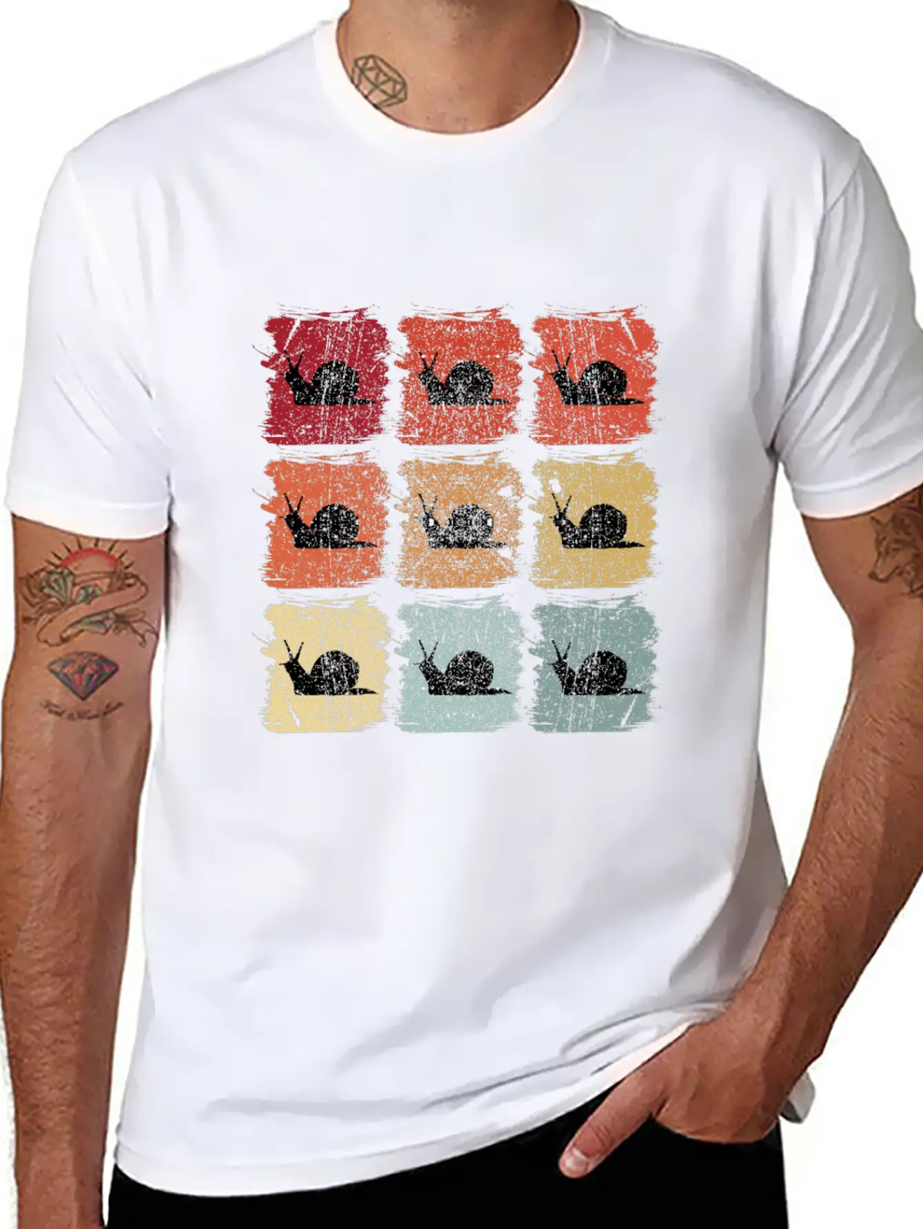 Retro Pop Art Snail Unisex Casual T-Shirt – Clean Design For Daily Comfort