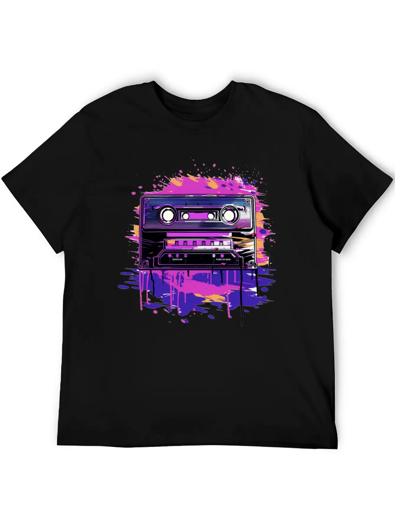 Retro Purple Groove Essential Cotton Tee For Daily Outfits – Unisex Style