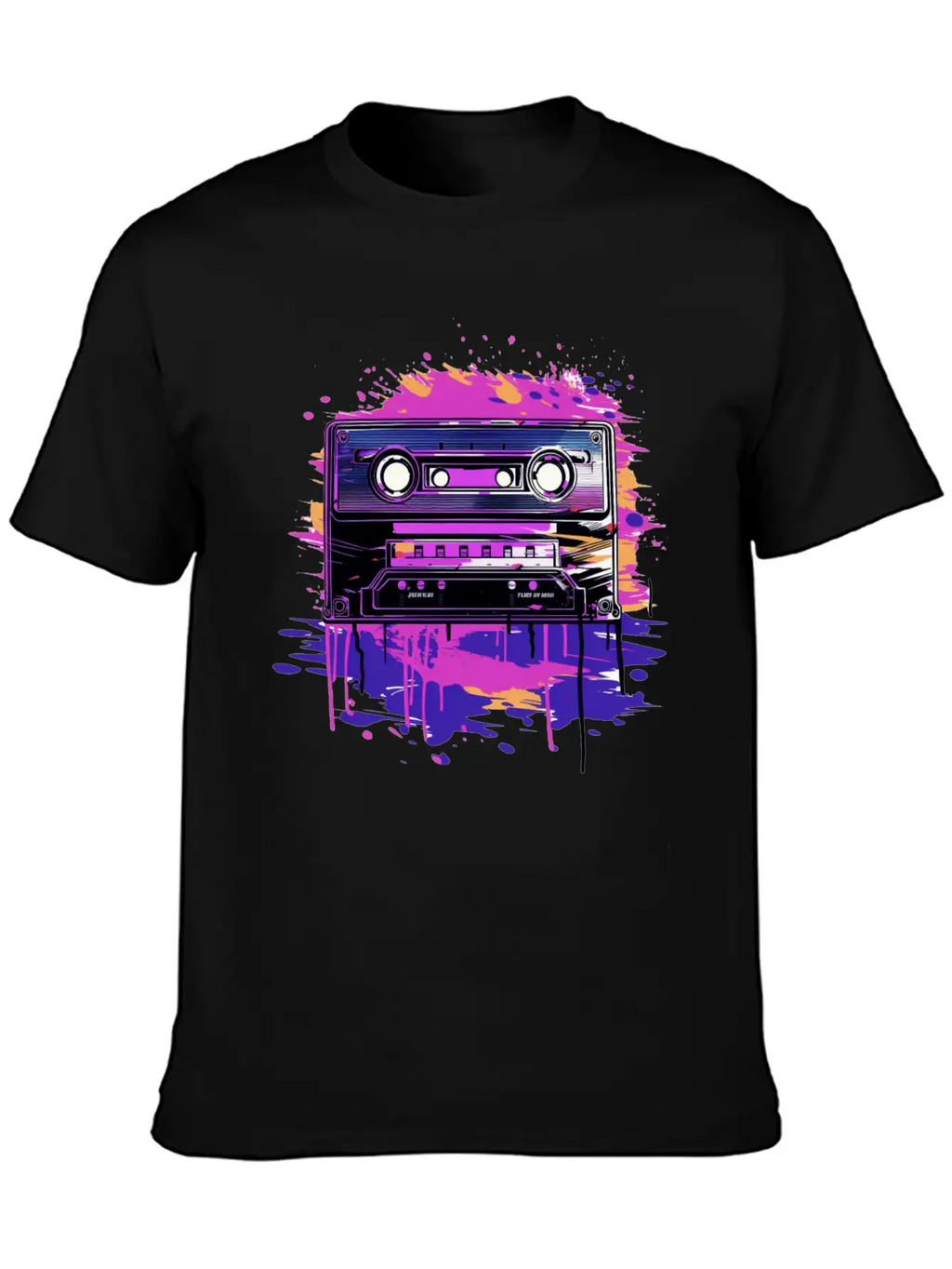 Retro Purple Groove Essential Cotton Tee For Daily Outfits – Unisex Style