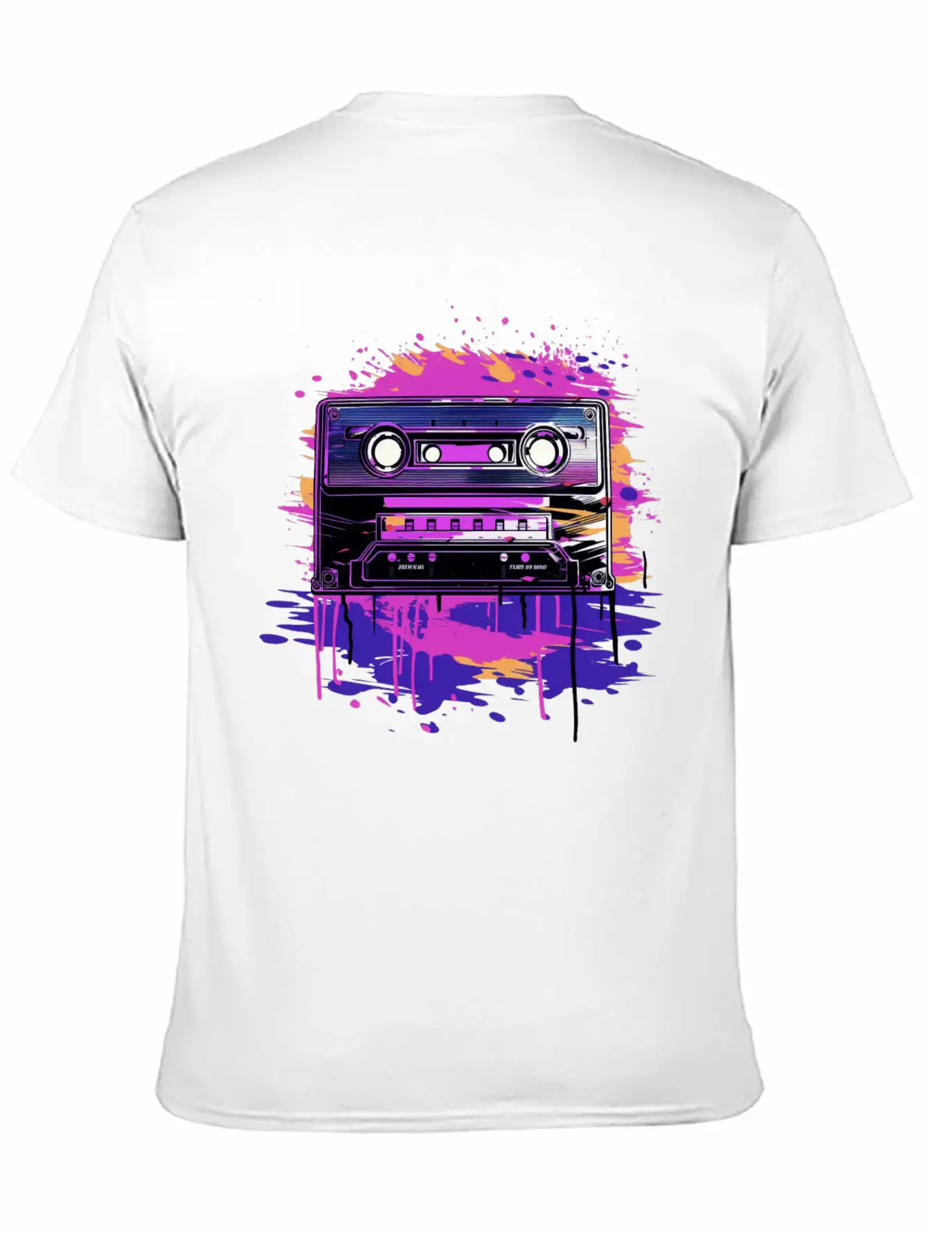 Retro Purple Groove Essential Cotton Tee For Daily Outfits – Unisex Style
