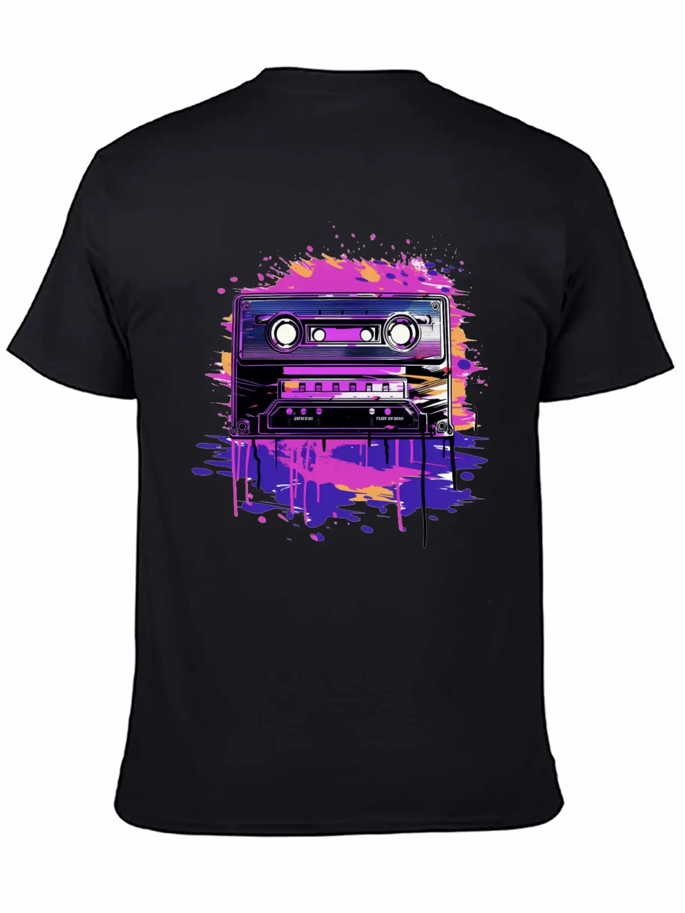 Retro Purple Groove Essential Cotton Tee For Daily Outfits – Unisex Style