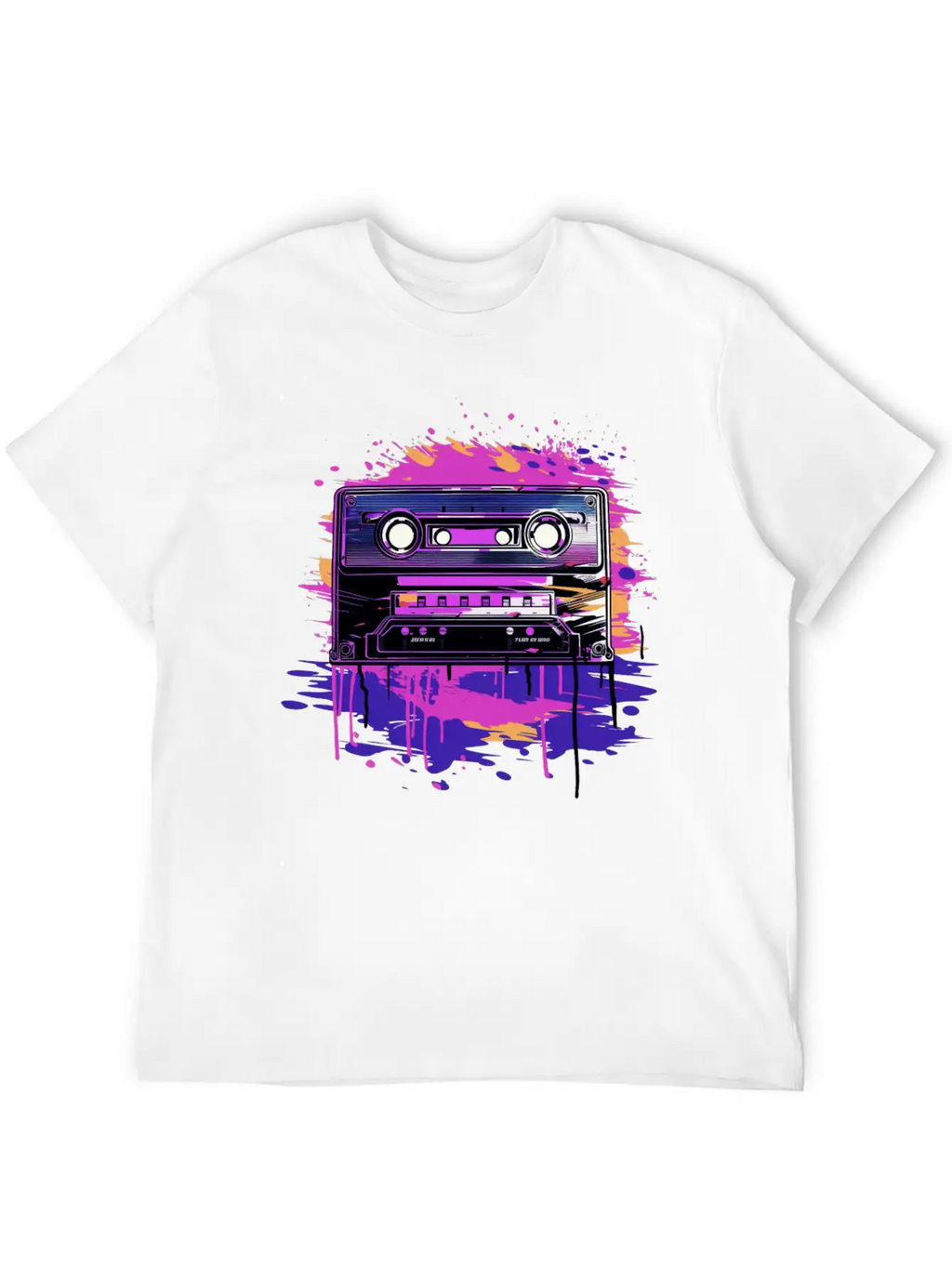 Retro Purple Groove Essential Cotton Tee For Daily Outfits – Unisex Style