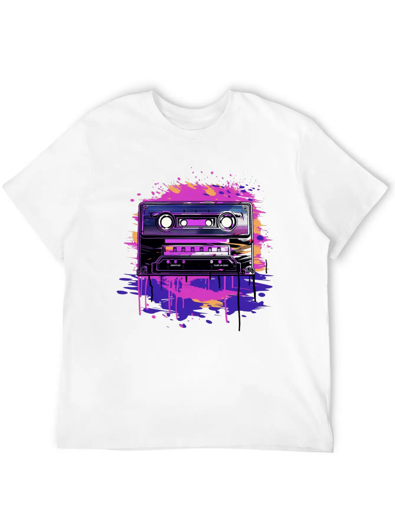 Retro Purple Groove Essential Cotton Tee For Daily Outfits – Unisex Style