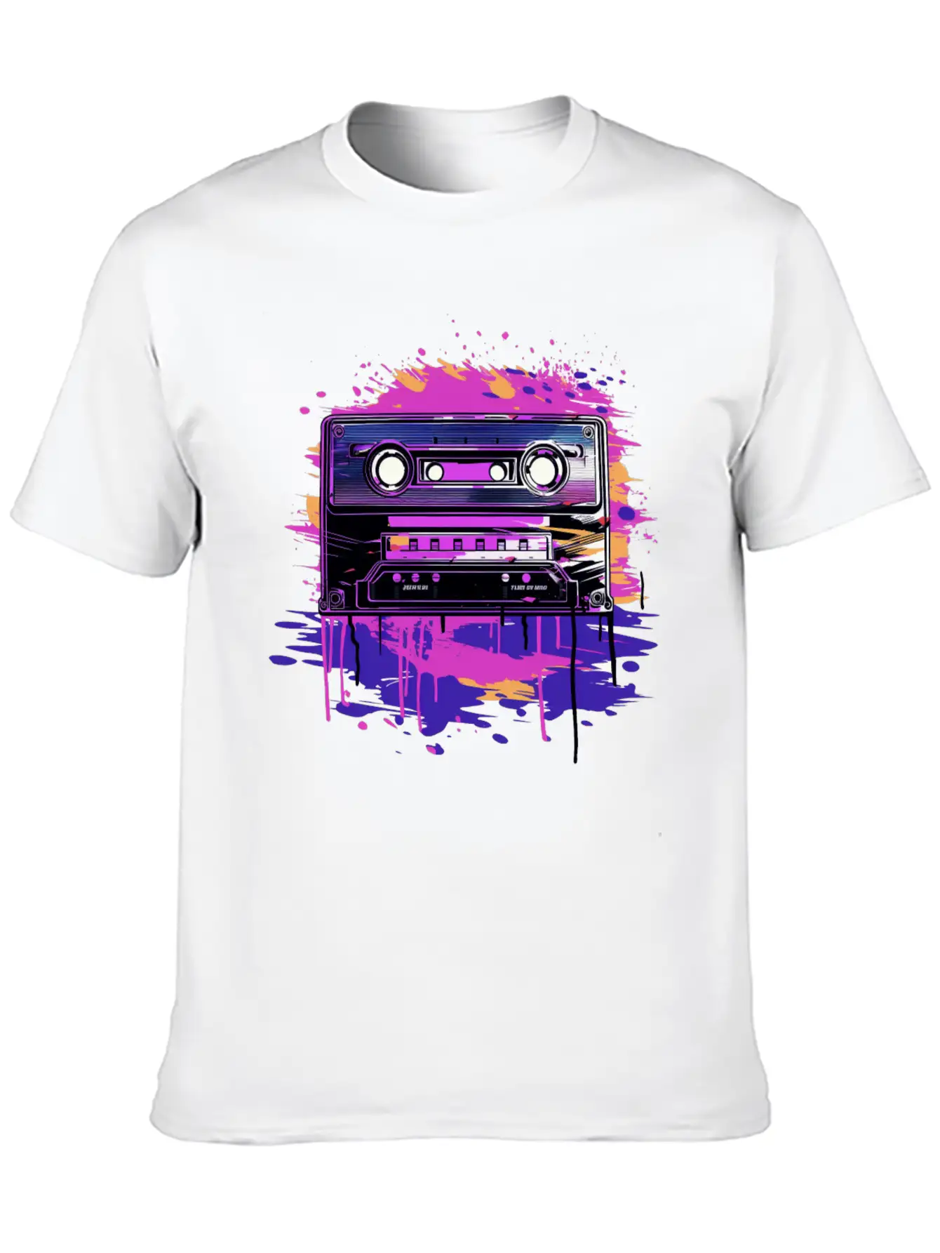 Retro Purple Groove Essential Cotton Tee For Daily Outfits – Unisex Style