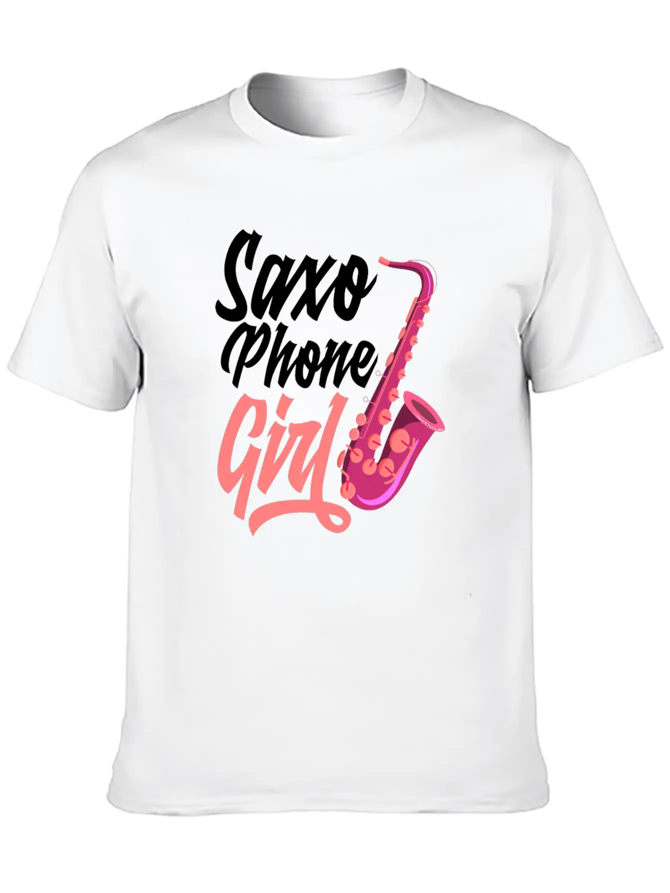 Retro Saxophone Jazz Saxophone Girl Gift Breathable Soft Cotton T-Shirt – Timeless Casual Look