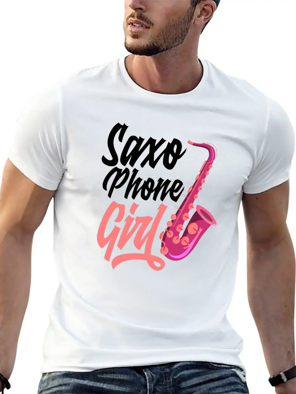 Retro Saxophone Jazz Saxophone Girl Gift Breathable Soft Cotton T-Shirt – Timeless Casual Look