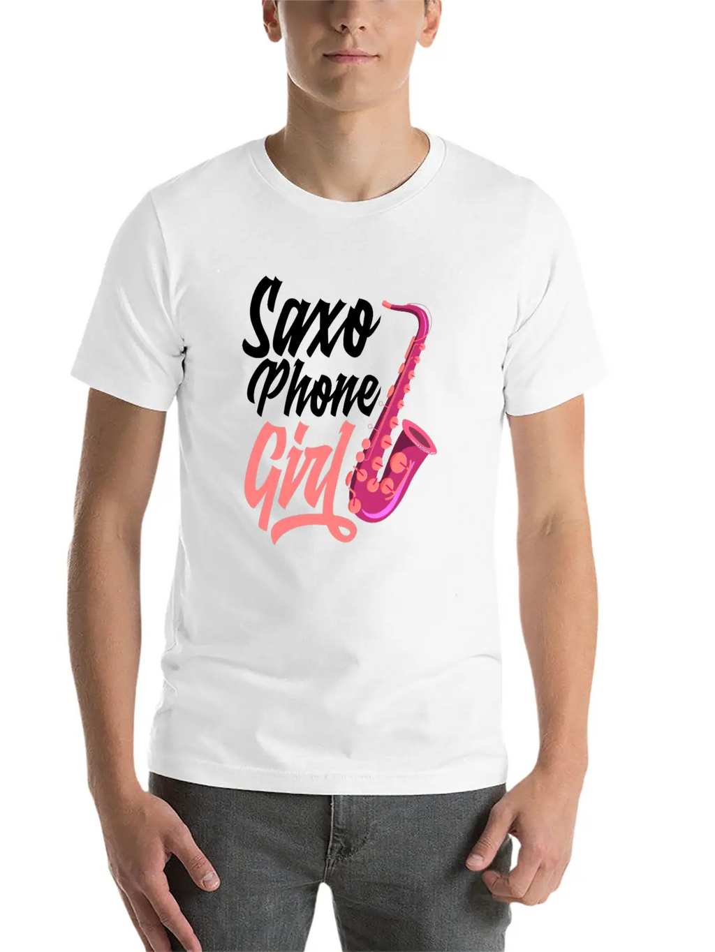 Retro Saxophone Jazz Saxophone Girl Gift Breathable Soft Cotton T-Shirt – Timeless Casual Look