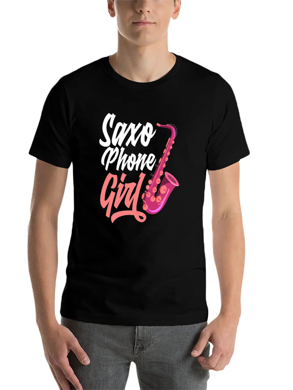 Retro Saxophone Jazz Saxophone Girl Gift Breathable Soft Cotton T-Shirt – Timeless Casual Look