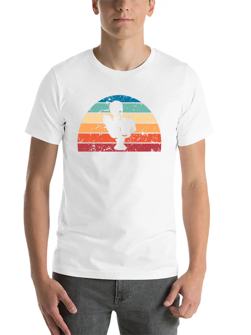 Retro Sculpturing Sunset Vintage Architecture Unisex Short Sleeve Soft Cotton T-Shirt – Casual Everyday Wear