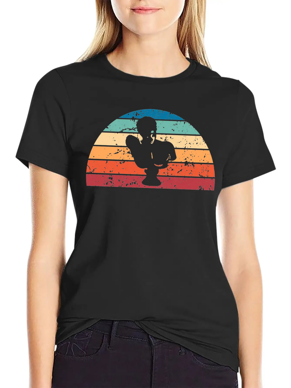 Retro Sculpturing Sunset Vintage Architecture Unisex Short Sleeve Soft Cotton T-Shirt – Casual Everyday Wear