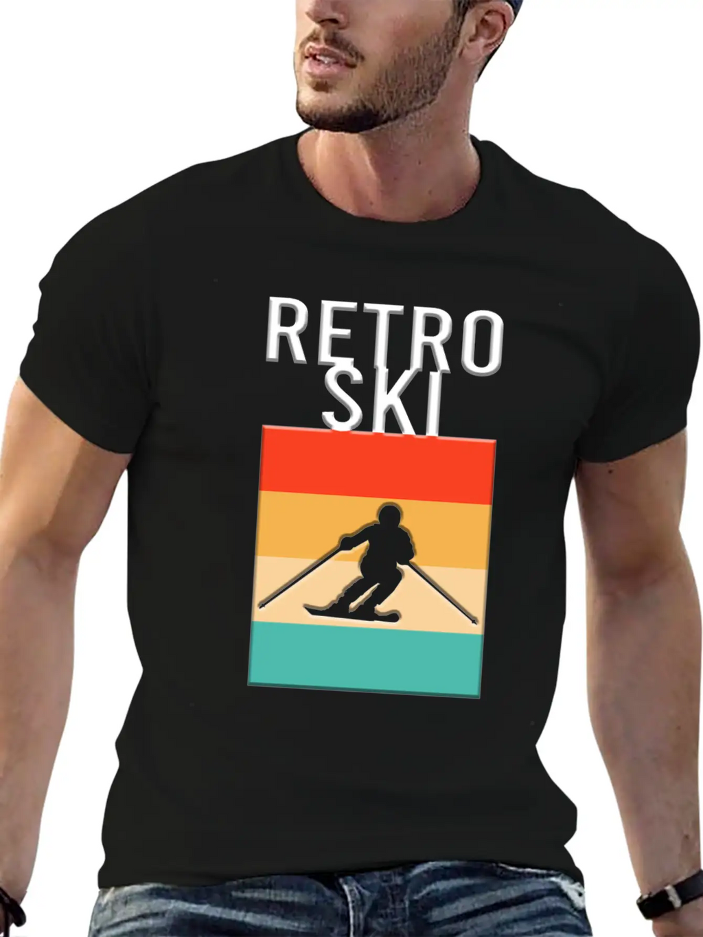 Retro Ski Casual Graphic T-Shirt – Simple And Comfortable Daily Wear