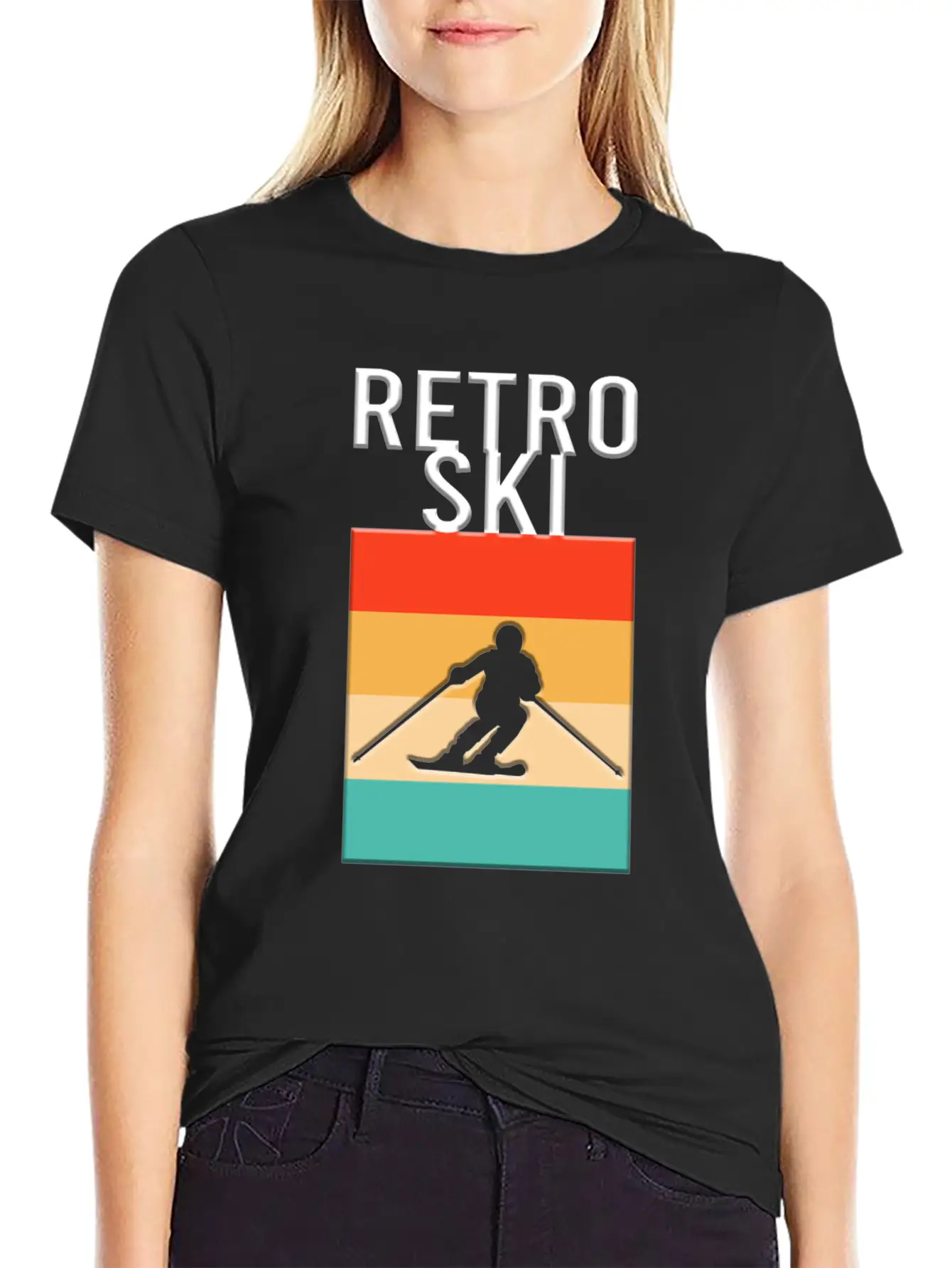 Retro Ski Casual Graphic T-Shirt – Simple And Comfortable Daily Wear