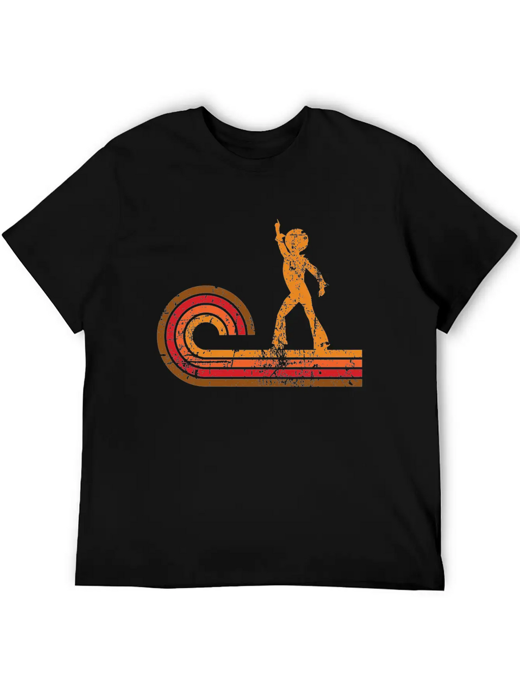Retro Style Disco Dancer Silhouette Disco Casual Graphic T-Shirt – Simple And Comfortable Daily Wear