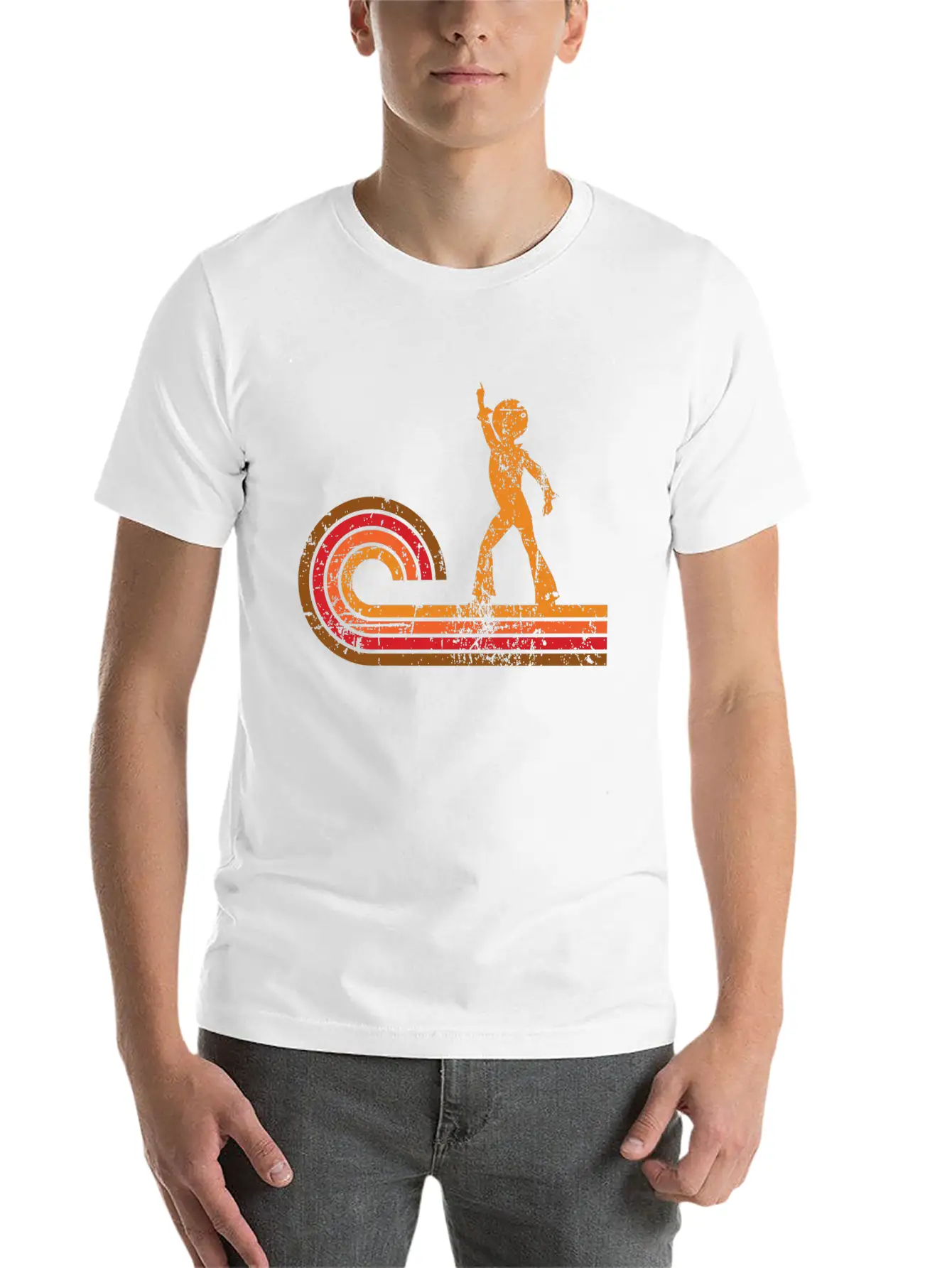 Retro Style Disco Dancer Silhouette Disco Casual Graphic T-Shirt – Simple And Comfortable Daily Wear