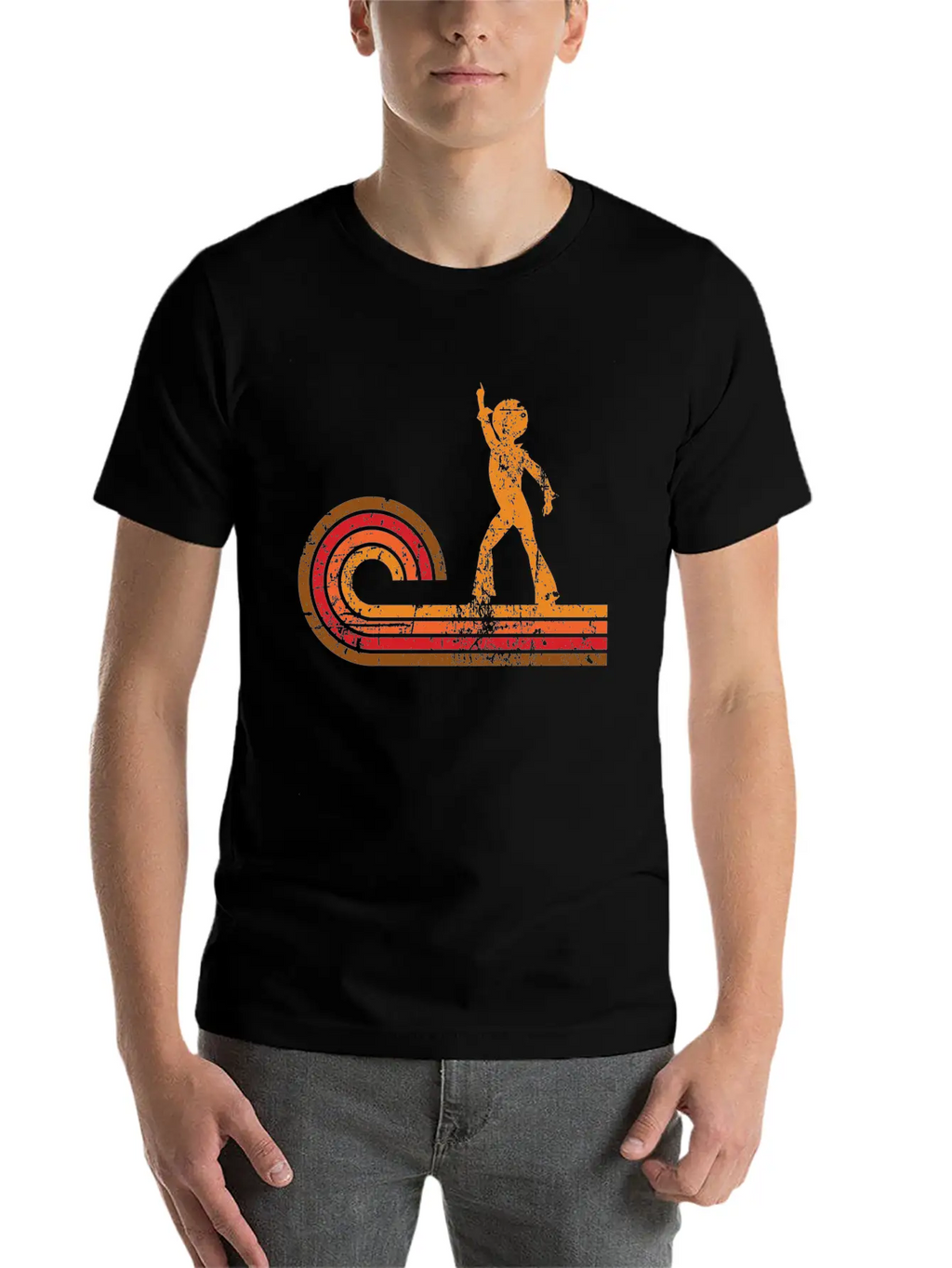 Retro Style Disco Dancer Silhouette Disco Casual Graphic T-Shirt – Simple And Comfortable Daily Wear