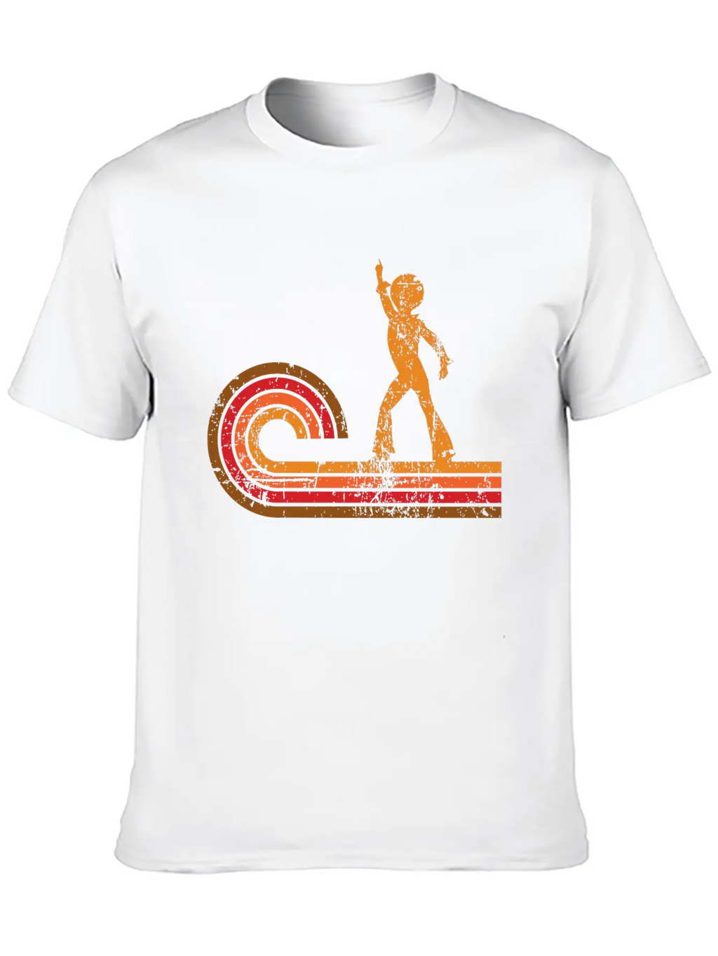Retro Style Disco Dancer Silhouette Disco Casual Graphic T-Shirt – Simple And Comfortable Daily Wear