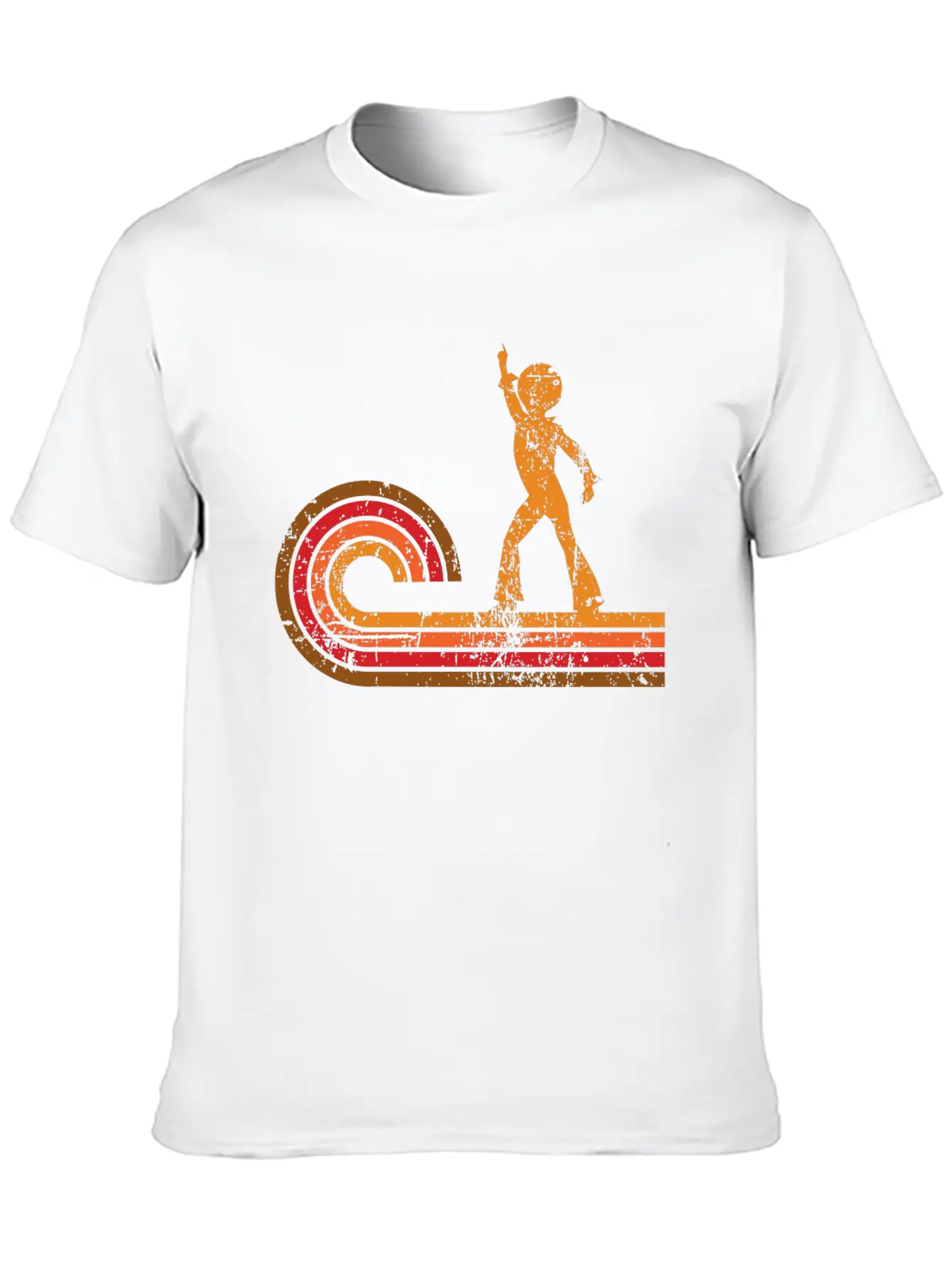 Retro Style Disco Dancer Silhouette Disco Casual Graphic T-Shirt – Simple And Comfortable Daily Wear