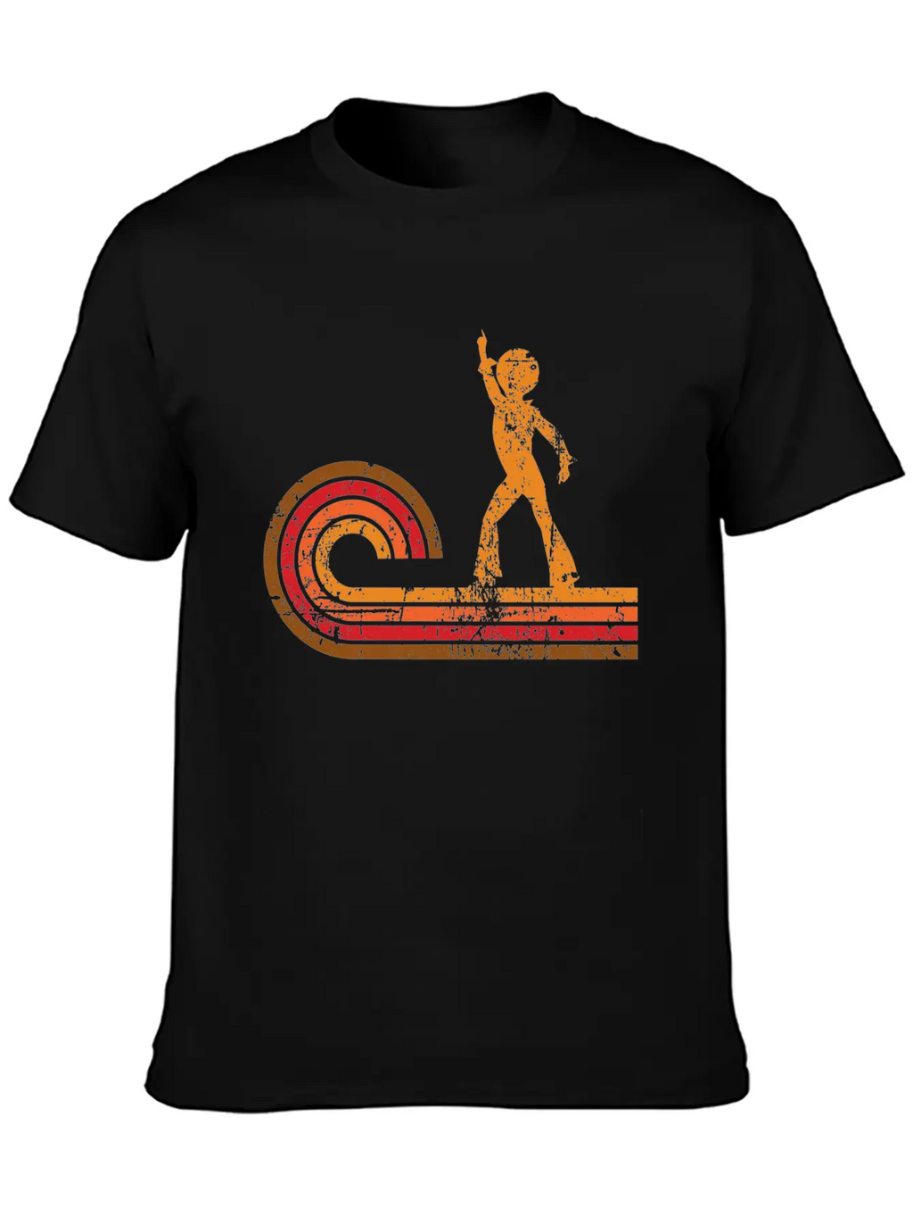 Retro Style Disco Dancer Silhouette Disco Casual Graphic T-Shirt – Simple And Comfortable Daily Wear