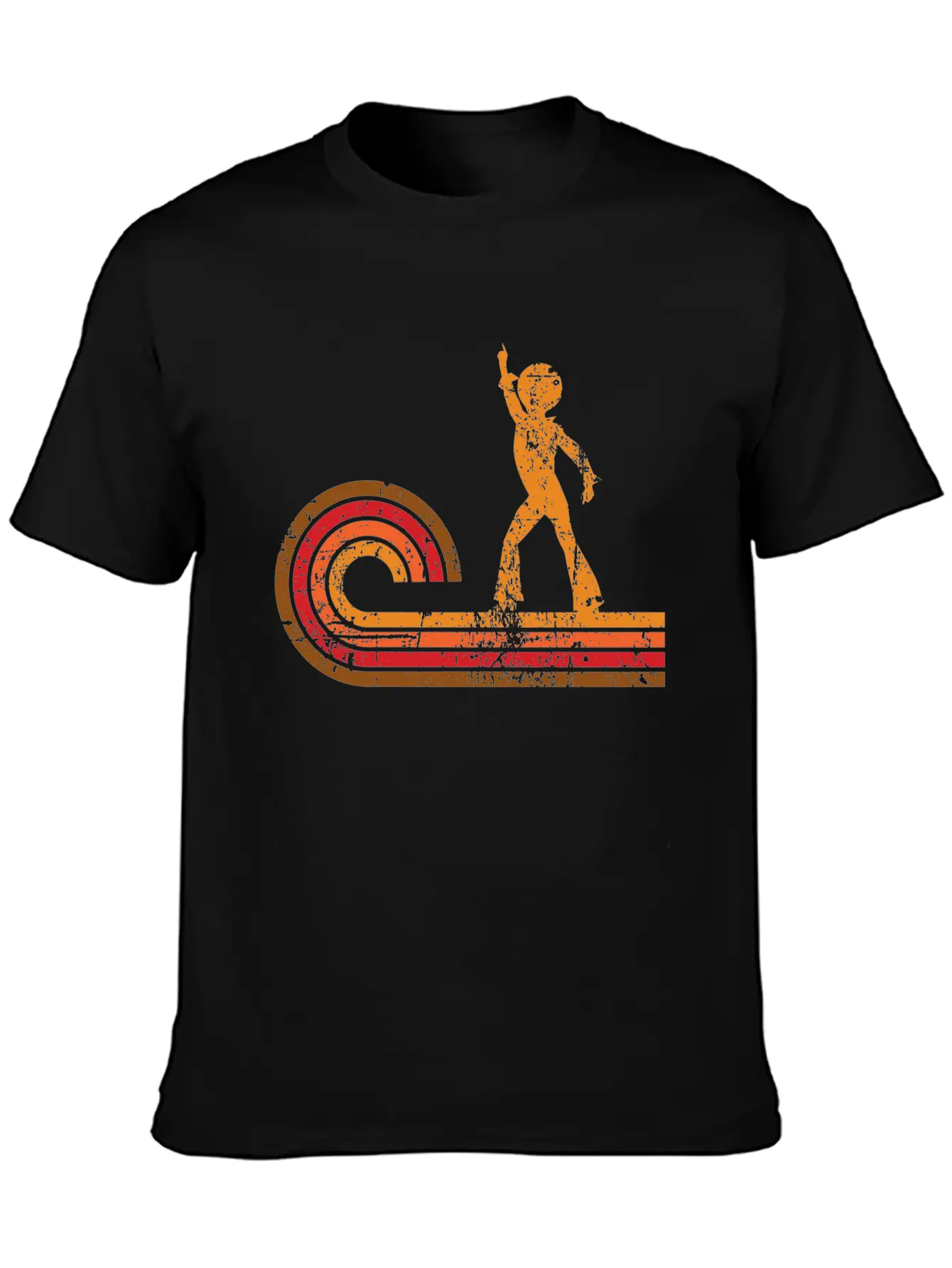 Retro Style Disco Dancer Silhouette Disco Casual Graphic T-Shirt – Simple And Comfortable Daily Wear