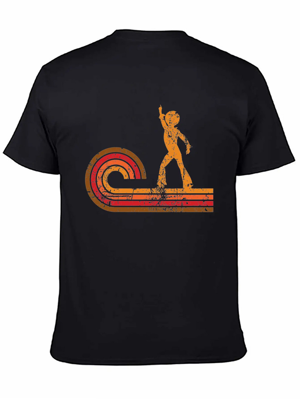 Retro Style Disco Dancer Silhouette Disco Casual Graphic T-Shirt – Simple And Comfortable Daily Wear