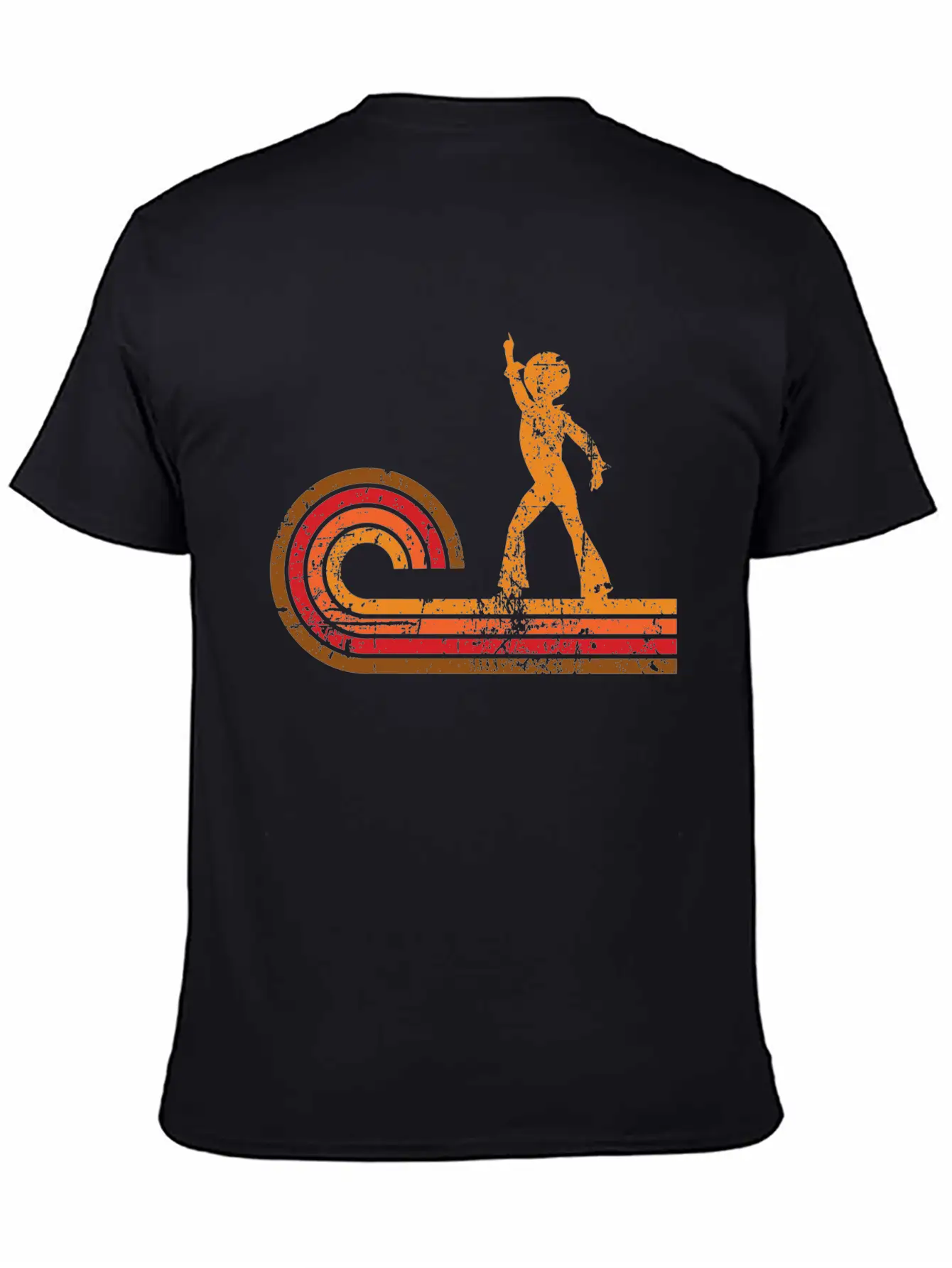 Retro Style Disco Dancer Silhouette Disco Casual Graphic T-Shirt – Simple And Comfortable Daily Wear