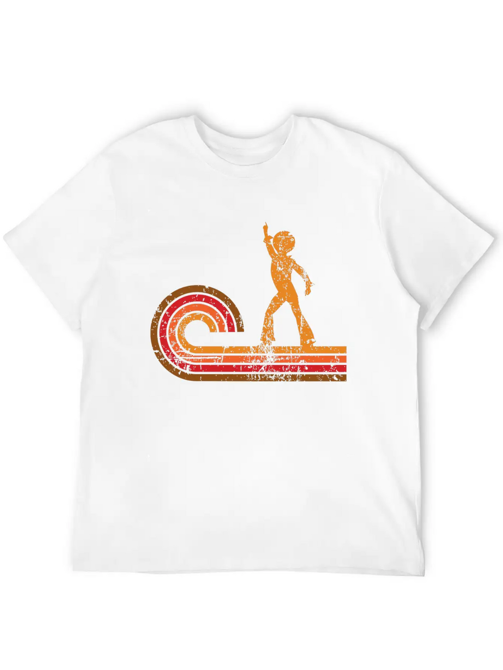 Retro Style Disco Dancer Silhouette Disco Casual Graphic T-Shirt – Simple And Comfortable Daily Wear