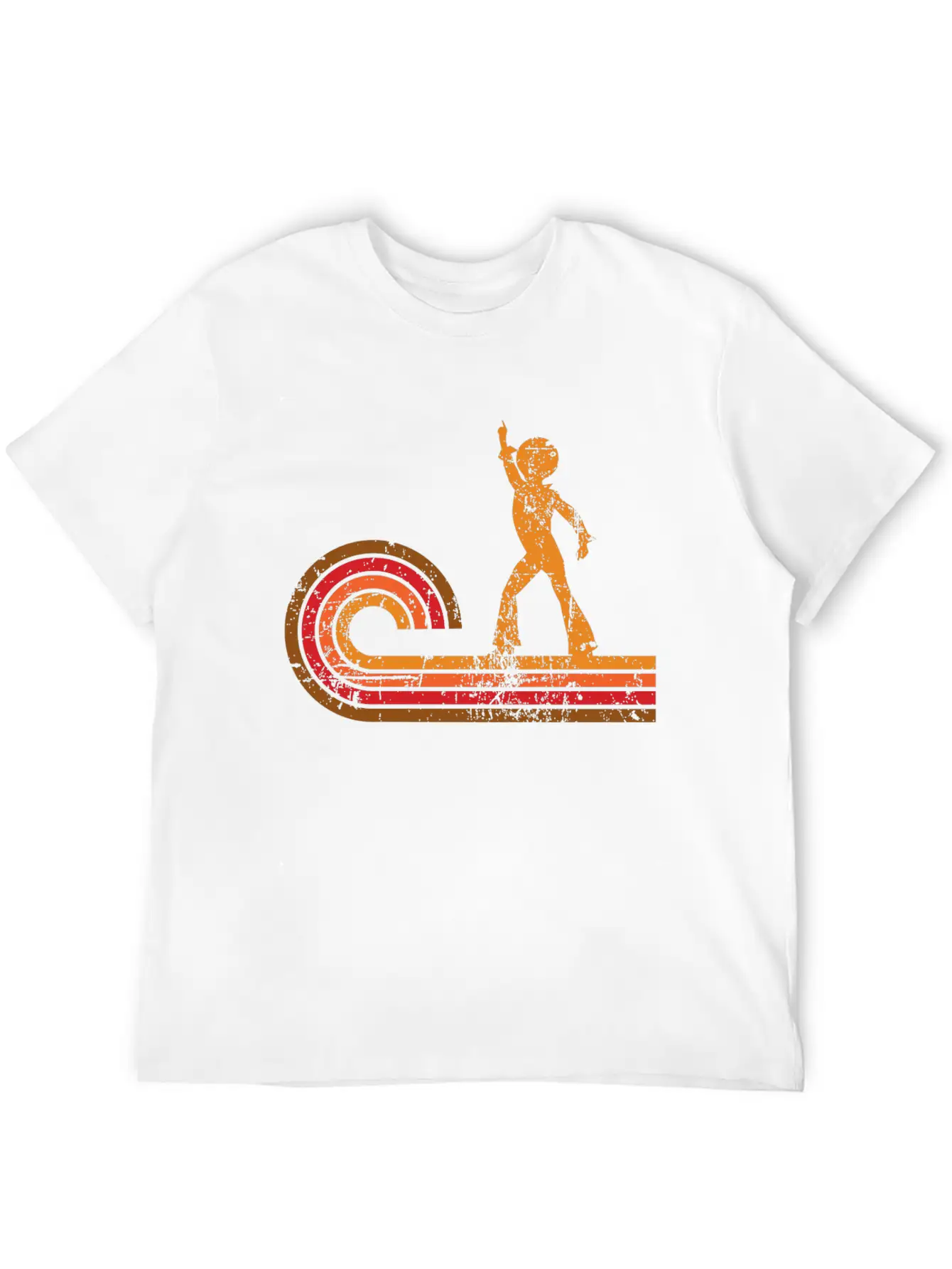 Retro Style Disco Dancer Silhouette Disco Casual Graphic T-Shirt – Simple And Comfortable Daily Wear