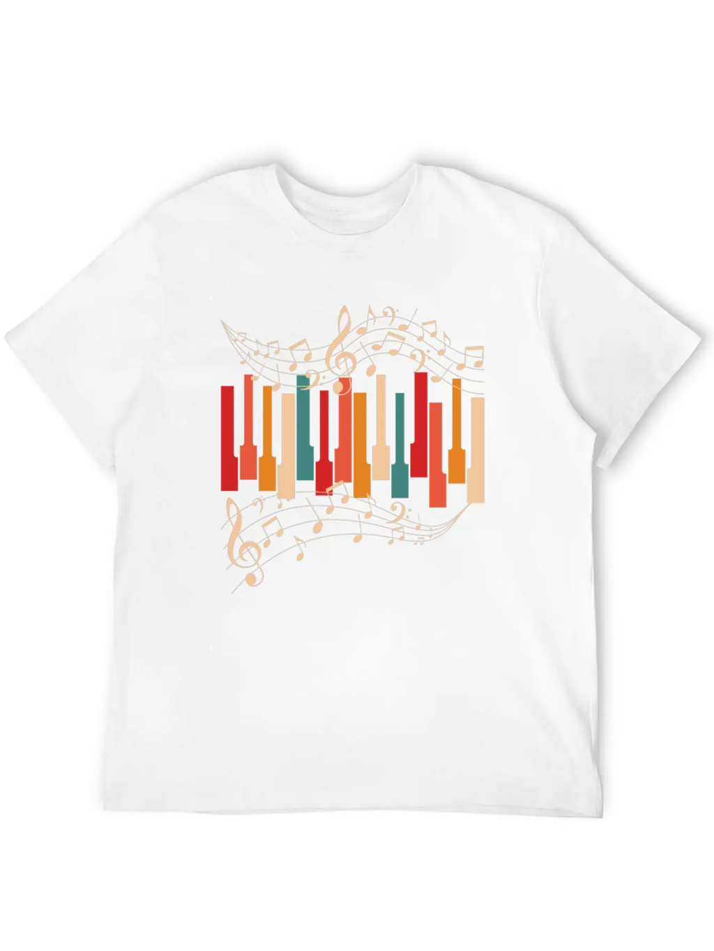 Retro Style Piano Musician Essential Cotton Tee For Daily Outfits – Unisex Style