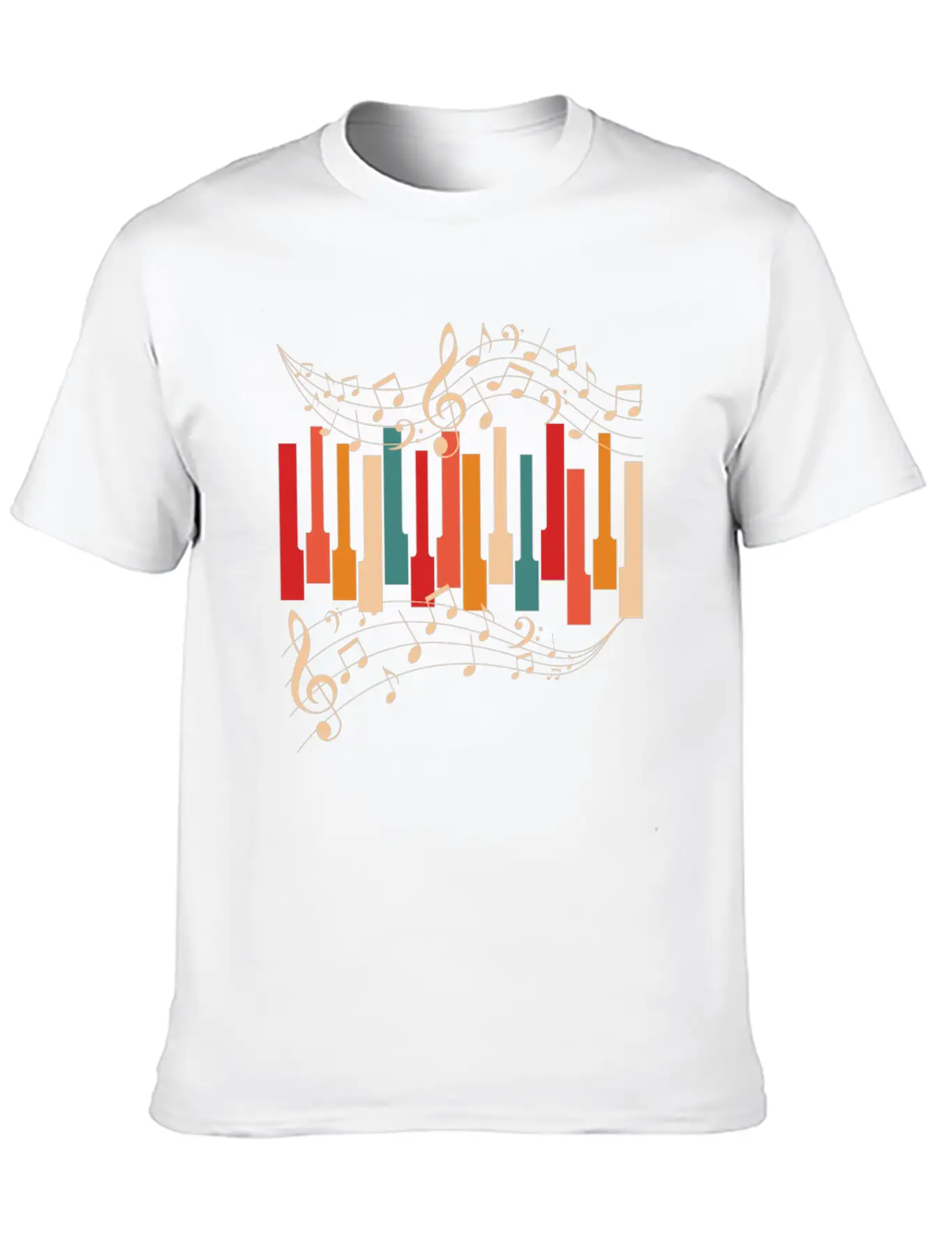 Retro Style Piano Musician Essential Cotton Tee For Daily Outfits – Unisex Style