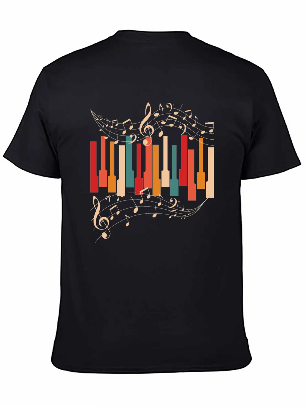 Retro Style Piano Musician Essential Cotton Tee For Daily Outfits – Unisex Style