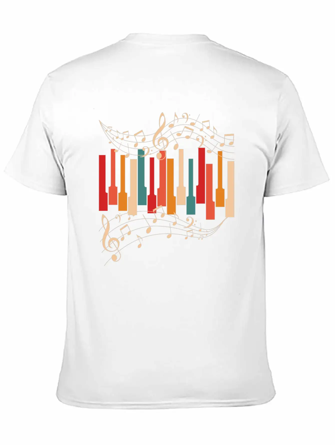 Retro Style Piano Musician Essential Cotton Tee For Daily Outfits – Unisex Style