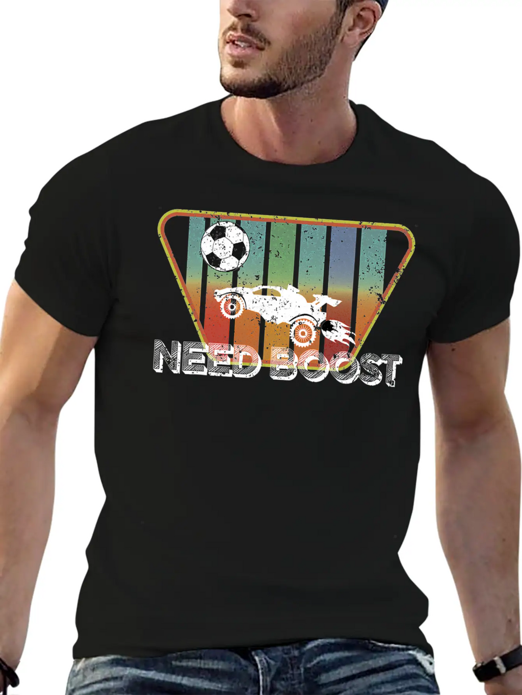 Retro Style Rocket RC Soccer Car League Gamer Stylish Everyday T-Shirt – Unisex Basic Cotton Tee